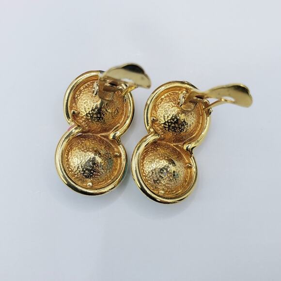 Round Double Rhinestone Clip Ons - Picture 3 of 8